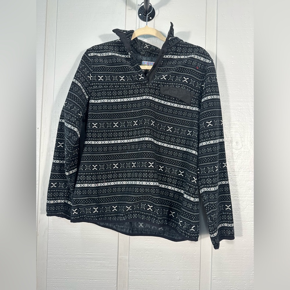 Jachs Cabin Collection Black Women Fleece Pullover Sweater Size Large EUC